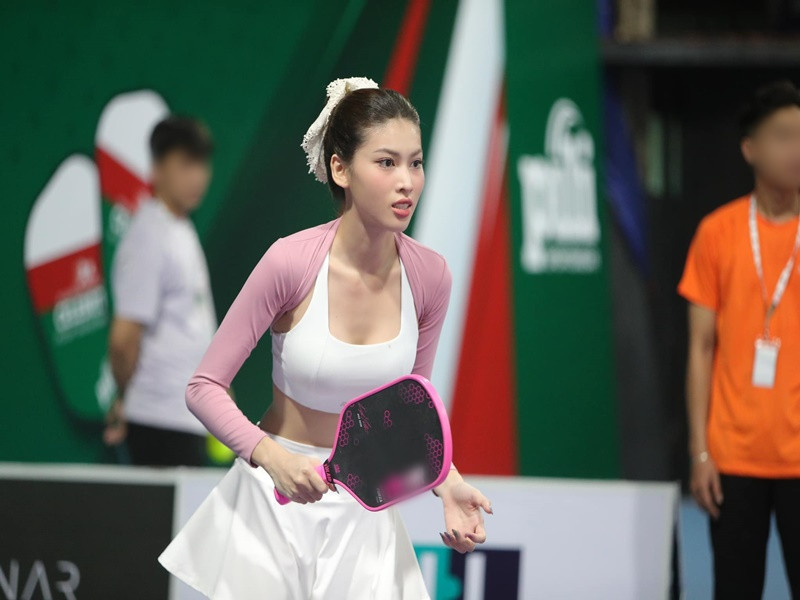 Á hậu Ngọc Thảo bắt đầu đam mê pickleball. Ảnh: FB Ngọc Thảo.