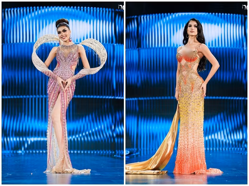 Đại diện Indonesia (trái), Mexico (phải), Colombia, Curacao, Pháp, Puerto Rico cũng được dự đoán sẽ tiến sâu trong chung kết Miss Grand International 2024 diễn ra vào ngày 25/10 tại Thái Lan. Ảnh: FB Miss Grand International.