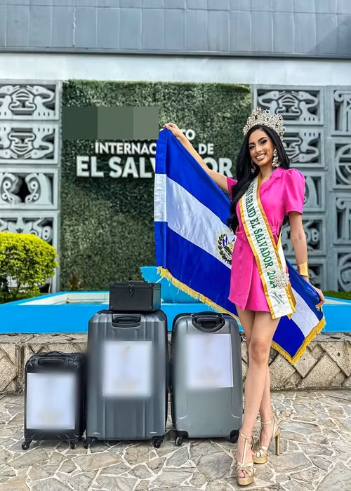 Giulia Zanoni lên đường đi thi. Cô là đại diện El Salvador thay cho Alexia Pacheco. Ảnh: FB Miss Grand International.