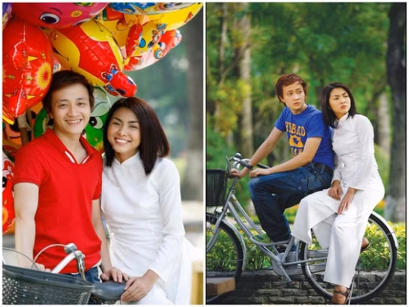 Tăng Thanh Hà và Lương Mạnh Hải vào vai đôi tình nhân trong phim Bỗng dưng muốn khóc và Đẹp từng centimet. Ảnh: Màn Ảnh Sân Khấu.