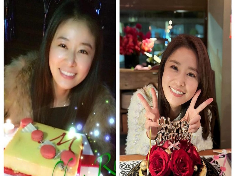 Lâm Tâm Như khoe ảnh năm 38 tuổi và năm 48 tuổi không có nhiều khác biệt. Ảnh: Instagram Lâm Tâm Như.