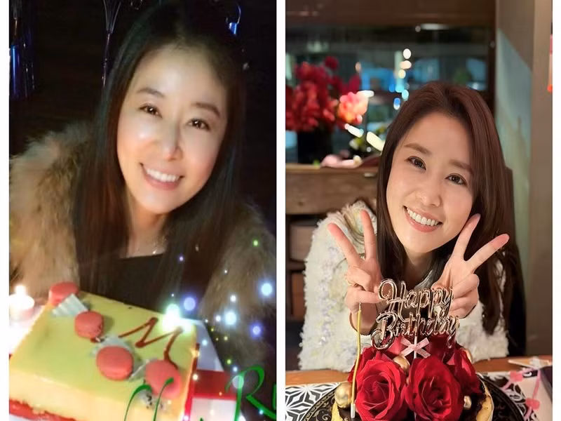 Lâm Tâm Như khoe ảnh năm 38 tuổi và năm 48 tuổi không có nhiều khác biệt. Ảnh: Instagram Lâm Tâm Như.