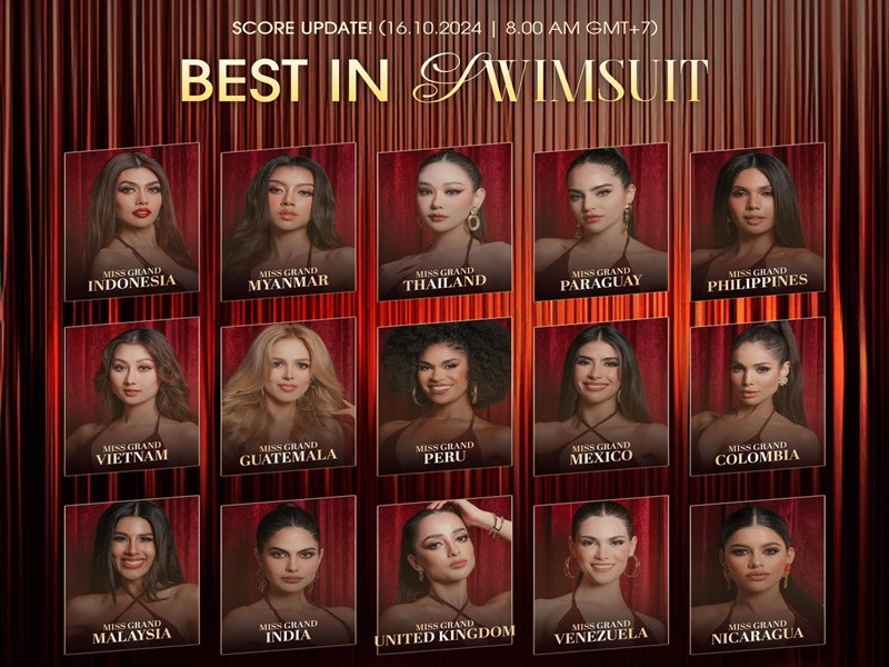 Quế Anh còn tạm lọt top 15 thí sinh có lượng bình chọn cao nhất ở giải Best In Swimsuit. Ảnh: FB Miss Grand International.