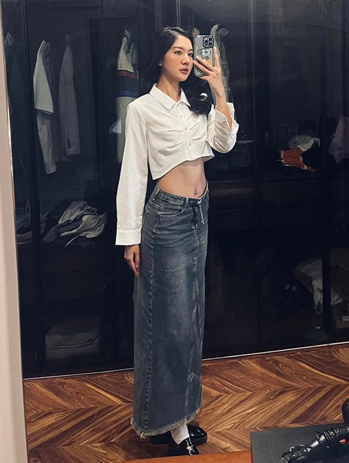 Sau khi kết hôn, vợ trẻ của Hồ Quang Hiếu tập trung chăm sóc gia đình và kế hoạch sinh con. Vì vậy, cô ít đi diễn thời trang. Ảnh: FB Tuệ Như.