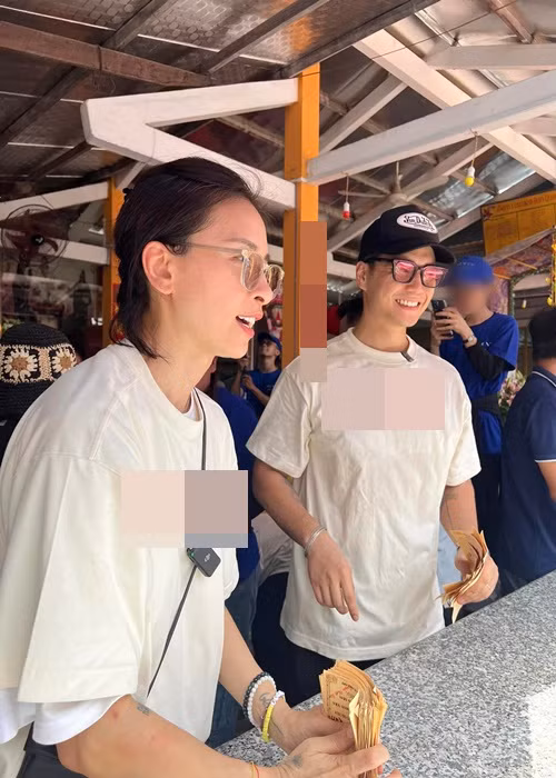 Ngô Thanh Vân và Huy Trần cùng đi từ thiện. Ảnh: FB Huy Trần.