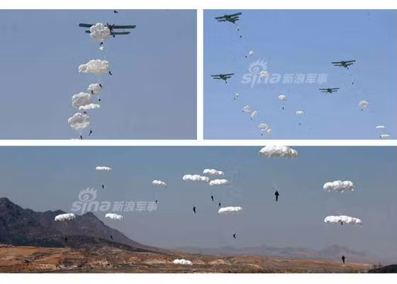 Mỗi lần huấn luyện thực chiến nhảy dù, họ đều được đưa tới bãi tập bằng... máy bay riêng. Nguồn ảnh: Newsis.