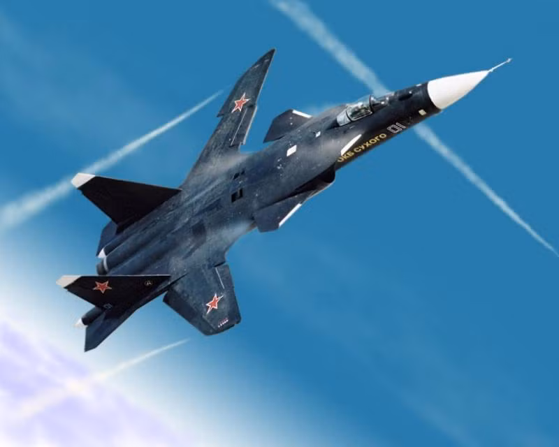 Ngoài 14 giá treo vũ khí, Sukhoi Su-47 còn được trang bị một khẩu pháo chính cỡ nòng 30 mm với cơ số đạn 150 viên. Nguồn ảnh: LD50.