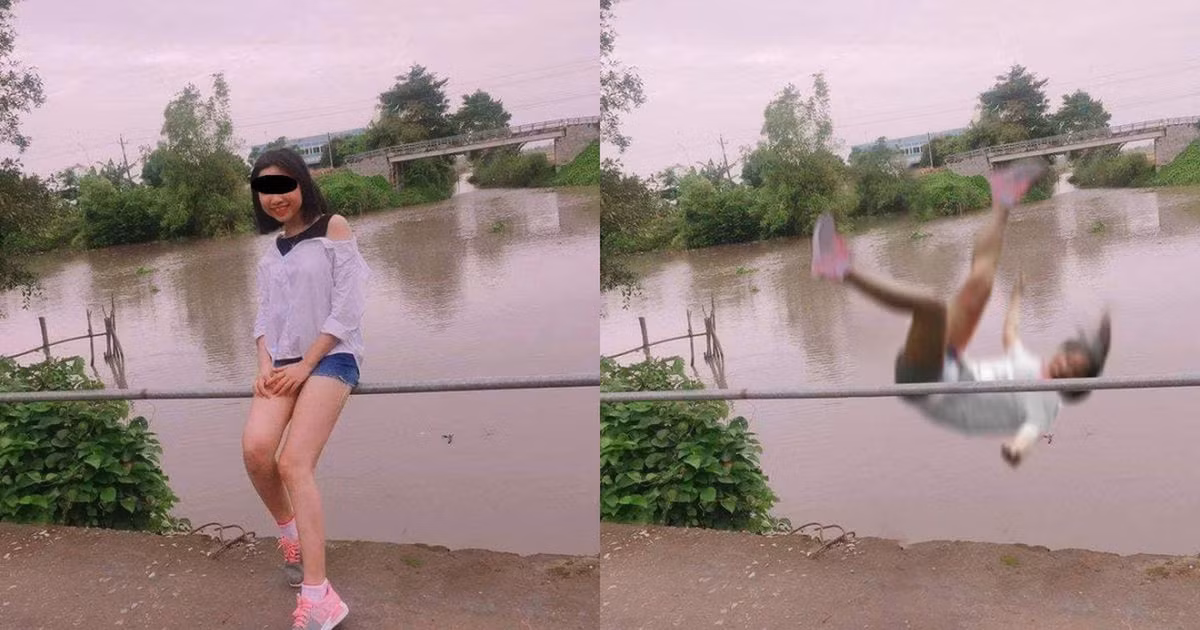 Cũng chỉ muốn có bức ảnh đẹp thôi mà cô gái lại gặp phải tai nạn không ngờ. Ảnh: Tổng hợp