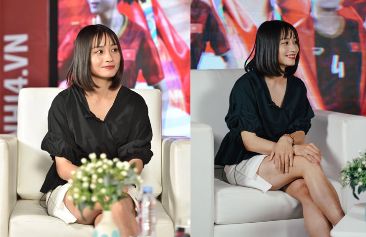 Trên sân cỏ, Hoàng Thị Loan luôn là cầu thủ nổi bật với lối chơi lăn xả, bền bỉ ở hành lang cánh. Nhưng ở ngoài đời cô sở hữu phong cách thời trang trẻ trung, năng động. Ảnh: FBNV