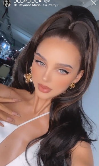 Có thể thấy lối trang điểm kiểu Tây sang chảnh và hiện đại cực kỳ phù hợp với vợ Bùi Tiến Dũng.