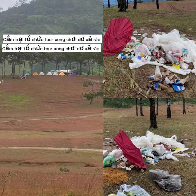 Nhưng chuyện chẳng có gì đáng nói nếu du khách đến đây và để lại rác thải mỗi lần cắm trại, ngắm cảnh. Dù là điểm du lịch không thu phí nhưng việc xả rác bừa bãi thế này vẫn đáng bị lên án. Ảnh: Tổng hợp