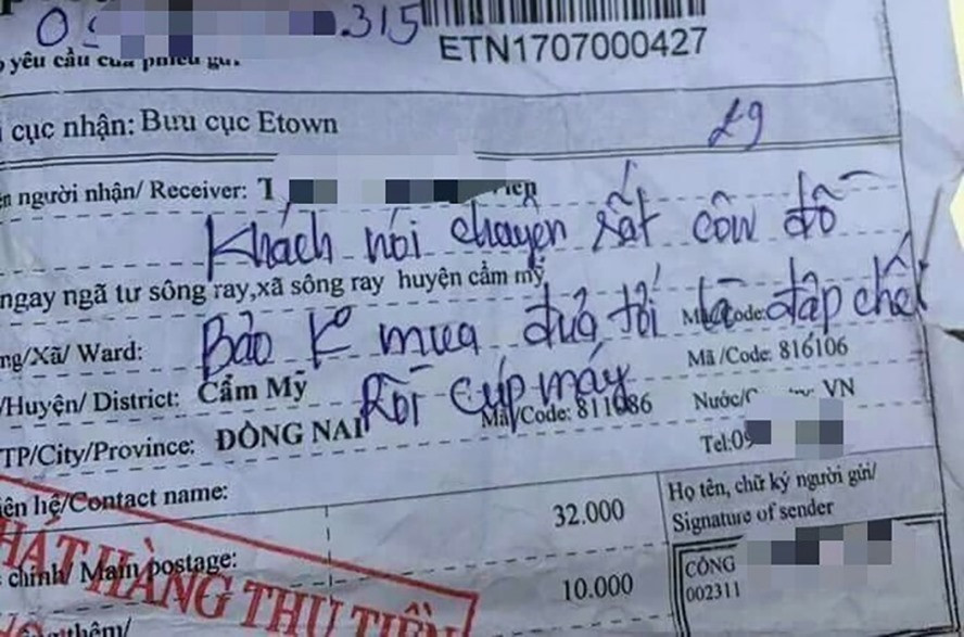 Nhiều vị khách không những không lấy hàng mà còn dọa nạt shipper giao hàng.