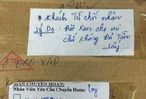 Khách đặt xem cho vui chứ không đủ tiền nhận hàng có thể nói là lý do khó chập nhận nổi.