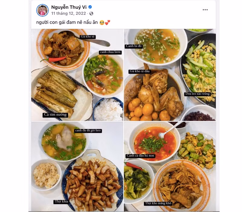 Thay vì chia sẻ hình ảnh ăn mặc táo bạo như trước, Thúy Vi hiện tại chỉ đăng nội dung "sạch", như các bữa ăn hàng ngày và cuộc sống thường nhật.