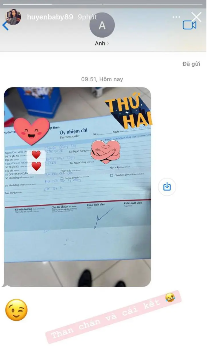 Theo đó, Huyền Baby vừa than chán thì chồng đã chuyển luôn 24 tỷ đi mua sắm cho khuây khỏa.