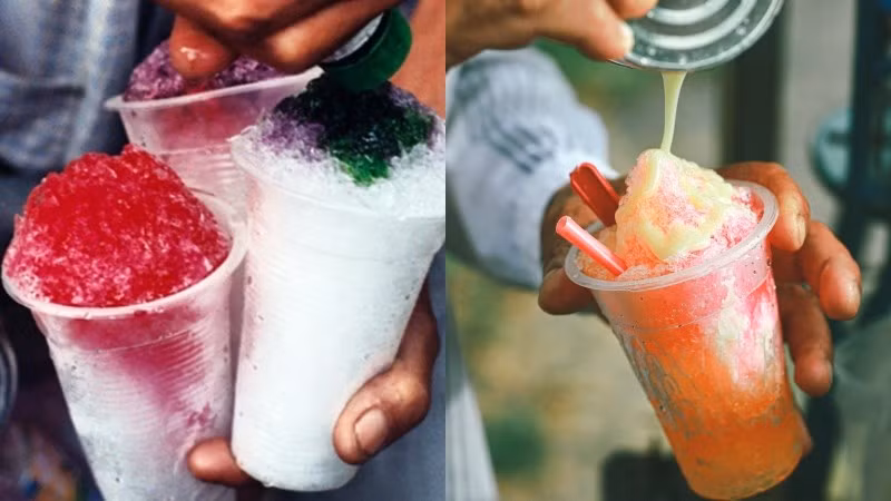 Đem đá đông lạnh bào nhuyễn rồi cho lên siro dâu, cam,... thêm 1 ít sữa đặc là hoàn thành xong món ăn vặt tuổi thơ của nhiều cô, cậu học trò 8x, 9x mỗi lần đến trường. Món siro đá bào nhiều màu sắc này ấy vậy lại là 1 thứ gì đó rất xa xỉ đối với tụi nhóc thời đó.