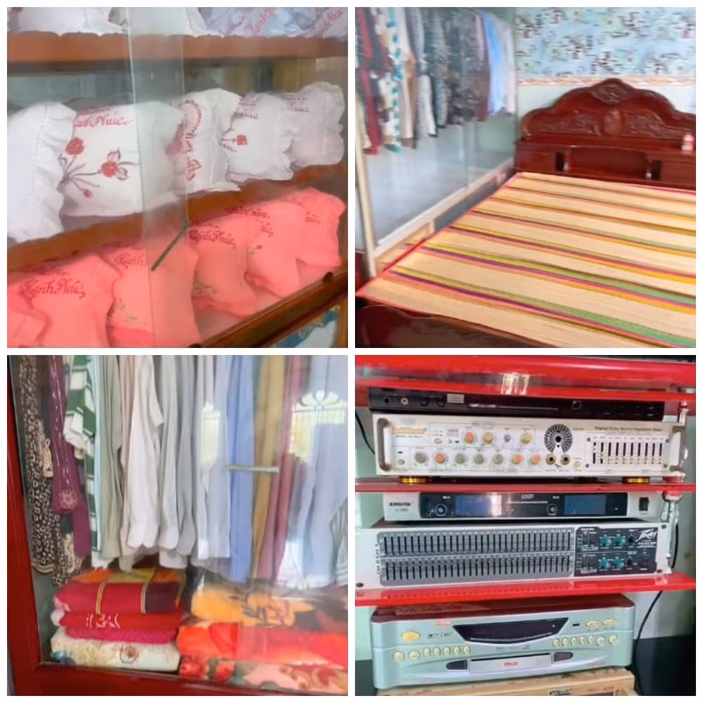 Kể cả phòng phủ cũng được bày biện đẹp mắn, gọn gàng.