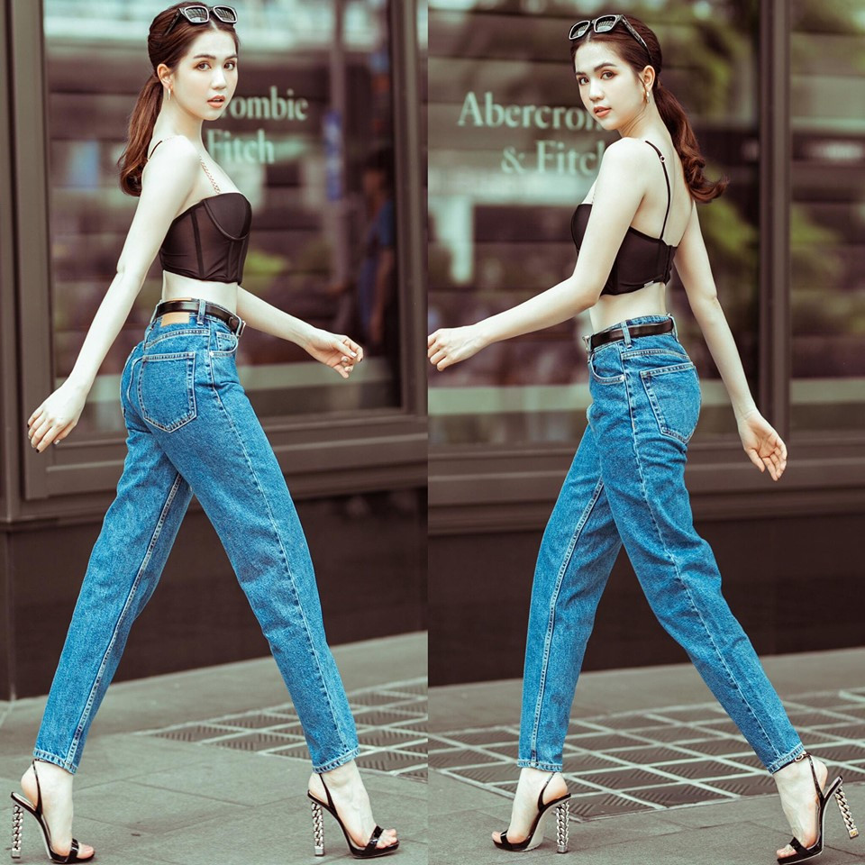 Sở hữu chiều cao khiêm tốn thế nhưng do vóc dáng cân đối Ngọc Trinh mặc gì cũng đầy sức hút.