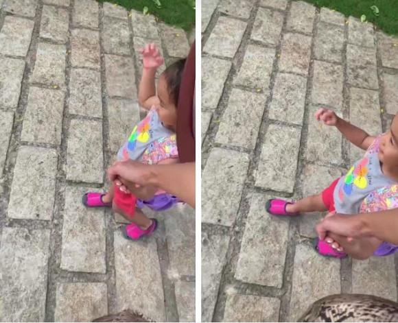 Mới đây, Tăng Thanh Hà lại khoe video dắt con gái đi học lên story Instagram. Để tránh lộ mặt con, nữ diễn viên cho bé đội mũ rộng vành, che kín mặt và quay từ trên xuống.