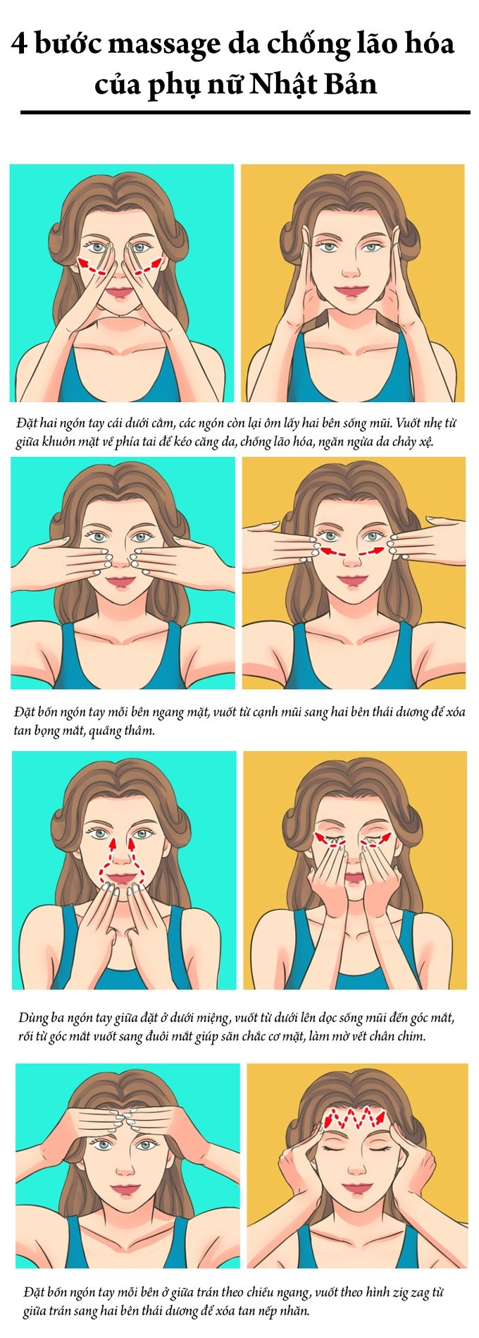 4 chiêu massage giúp phụ nữ Nhật trẻ mãi không già 4 chieu massage giup phu nu Nhat tre mai khong gia