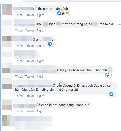 Ngay lập tức chủ đề này được bàn tán rôm rả. Anti-fan được thể đã dùng lời lẽ công kích: "Cặp đôi thiếu ý thức nơi công cộng khi ngồi lên bàn và để chân đi giày lên ghế ở một nơi sạch đẹp như vậy". Tuy nhiên, số khác lại phản bác và cho rằng những người kia đã quá khắt khe khi soi mói cả những tiểu tiết: "Ngồi chỗ nào chả được, miễn lúc sau cả hai lau đi là xong. Dù cũng ghét Hà nhưng không đến mức soi vô lí vậy chứ".