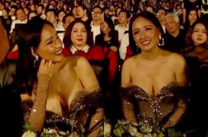 Trên sóng truyền hình, cô nàng nhiều lần hở bạo khiến người xem "thót tim".