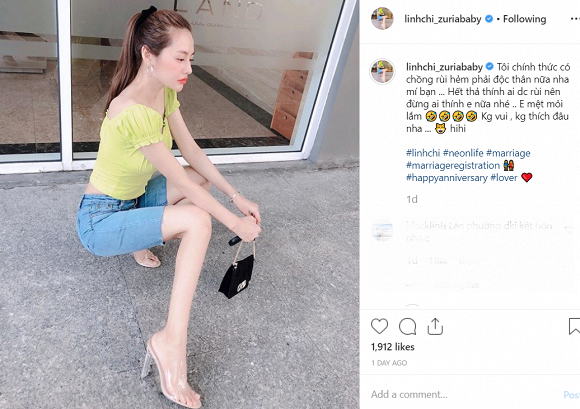 Linh Chi khoe dang ky ket hon voi Lam Vinh Hai, chinh thuc co chong