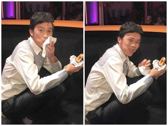 Nghệ sĩ hài đình đám cũng khiến người hâm mộ không khỏi lo lắng vì thân hình gầy và còn phải ăn uống tạm bợ giữa show.