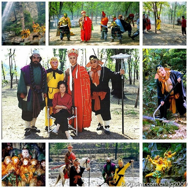 Thầy trò Đường Tăng sau những cảnh quay phim Tây Du Ký.