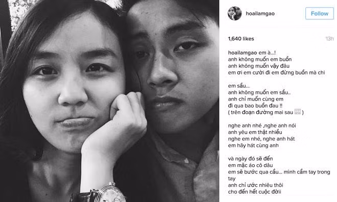 Ngay sau khi công khai tình yêu, Hoài Lâm vấp phải luồng ý kiến phản đối dữ dội từ người hâm mộ. Nhiều người khuyên anh nên tập trung phát triển sự nghiệp vì mới 21 tuổi. Cùng với đó, Bảo Ngọc cũng bị chỉ trích. Song, Hoài Lâm vẫn viết những lời ngôn tình cho bạn gái, thậm chí úp mở chuyện kết hôn. Anh làm thơ: “Và ngày đó sẽ đến, em mặc áo cô dâu. Em sẽ bước qua cầu, mình cầm tay trong tay. Anh chỉ ước nhiêu thôi, cho đến hết cuộc đời”.