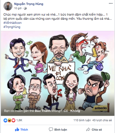 Tuy đã hết vai từ lâu nhưng Trọng Hùng (vai Khải) chia sẻ bức hình biếm họa về các nhân vật trong phim khiến fan bật cười.