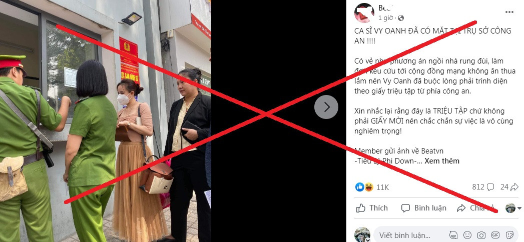 Ca sĩ Vy Oanh làm việc với công an: MXH đang lan truyền tin thất thiệt - Hình 2 Ca si Vy Oanh lam viec voi cong an: MXH dang lan truyen tin that thiet-Hinh-2