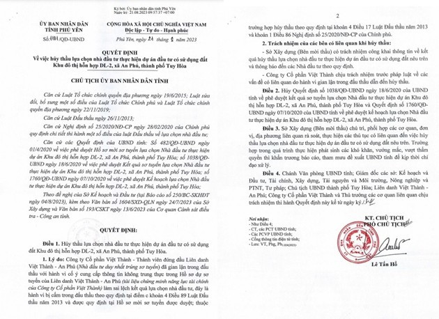 Hồ sơ công ty Việt Thành gian lận thầu ở Phú Yên Ho so cong ty Viet Thanh gian lan thau o Phu Yen