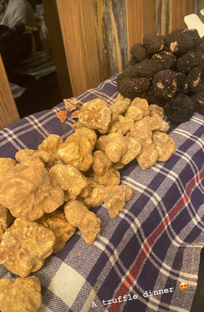 Điều đặc biệt khiến dân tình đổ xô chú ý chính là loại thực phẩm mà Tiên Nguyễn khoe trên story cá nhân. Đó là loại thực phẩm đắt đỏ, được mệnh danh là "kim cương đen" trong nền ẩm thực thế giới - nấm truffle.