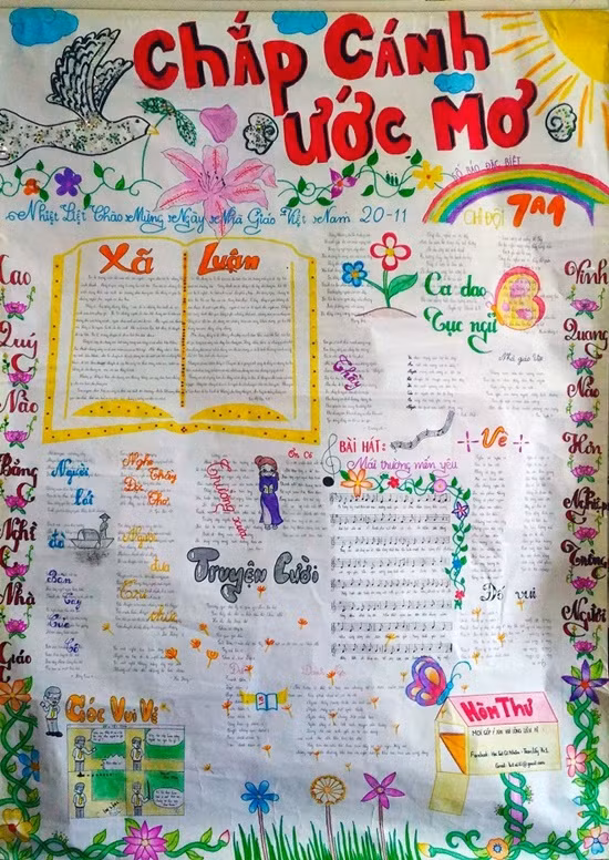 Làm báo tường là ký ức không thể nào quên của bao thế hệ học sinh. Là một kỷ niệm đẹp của "một thời để nhớ" mỗi dịp ngày Nhà giáo Việt Nam 20/11 tới.