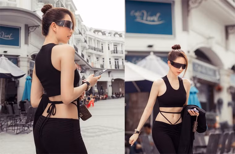 Không chỉ gây chú ý bởi vòng eo con kiến, Ngọc Trinh còn biết cách thu hút ánh nhìn của mọi người vào đôi gò bồng đảo.