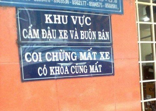Biển báo chỉ dẫn “hại não” người đọc.