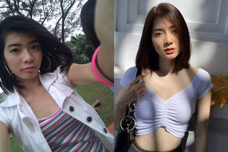 Kim Nhã cũng chẳng ngại ngần khoe bức ảnh của mình 12 năm trước, khi cô còn sở hữu vẻ ngoài chưa mấy ấn tượng.