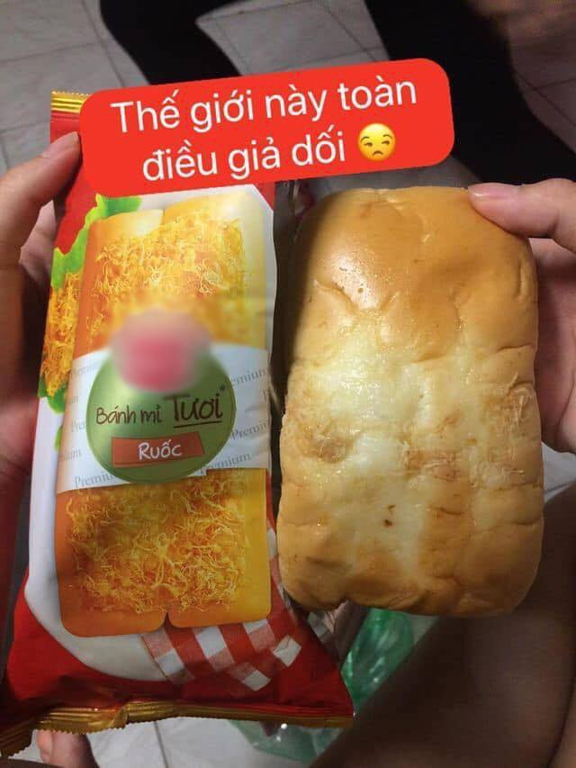 Bánh mì tươi nhiều ruốc như trong hình ảnh hóa ra chỉ là lừa đảo người mua hàng.