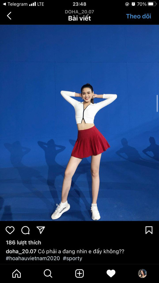 Đỗ Thị Hà sở hữu chiều cao lý tưởng 1m75, cùng số đo 3 vòng 80-60-90 nên mỗi bức ảnh mà cô nàng đăng tải đều cuốn hút người nhìn.