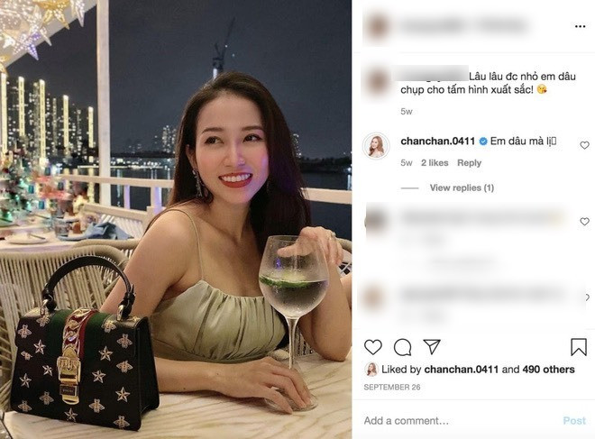 Cả hai người đẹp dành cho nhau nhiều lời khen ngợi, thể hiện mối quan hệ chị em dâu thân mật trên MXH.