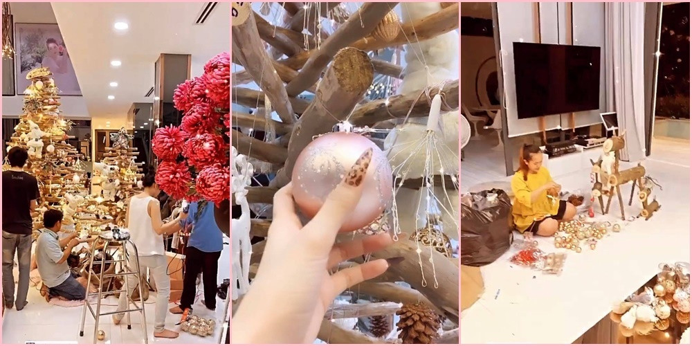 Hiện, đoạn clip ghi lại khung cảnh Noel trong căn biệt thự của Ngọc Trinh đang nhận được rất nhiều sự quan tâm của cư dân mạng. Dù mới hé lộ "sương sương" qua story Instagram, dân tình cũng đã có thể hình dung ra khung cảnh căn biệt thự 40 tỷ của Ngọc Trinh đã choáng ngợp như thế nào. Ảnh: Instagram nhân vật