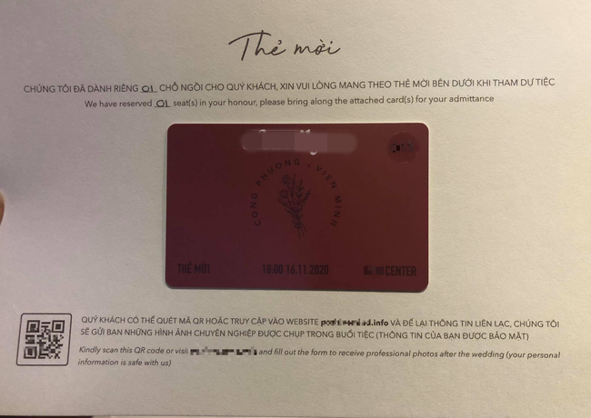 Những người đến dự tiệc có thể quét mã QR hoặc để lại thông tin trên website để BTC gửi lại những hình ảnh chuyên nghiệp nhất. Và điều quan trọng hơn, tất cả thông tin được bảo mật.