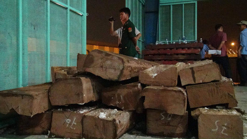 Phat hien 2 container nghi chua nga voi tu chau Phi ve VN