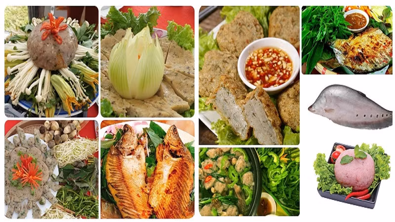 5. Các món ăn từ cá thát lát (tỉnh Hậu Giang): Cá thát lát tại tỉnh Hậu Giang là loại cá có giá trị kinh tế cao, thịt ngọt, thơm ngon và đặc biệt thịt cá có độ dai dẻo. Cá thát lát được chế biến thành hàng trăm món ăn đa dạng với nhiều cách chế biến độc đáo như chiên, hấp, nấu lẩu, làm gỏi, cuốn chả giò, nấu canh… 