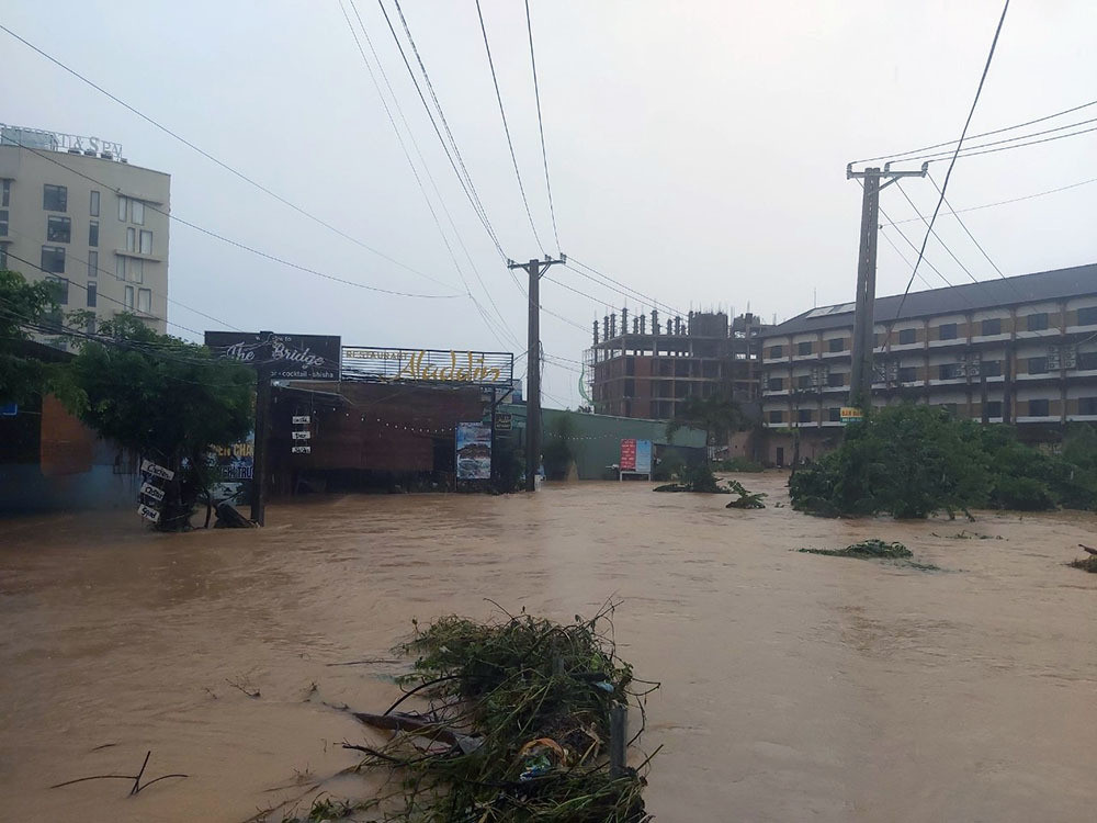 Có 34 km đường bị ngập 0,6 - 1,5 m; gần 3.900 căn nhà bị ngập; 14 căn sập và tốc mái; hàng trăm hộ phải sơ tán; nhiều diện tích hoa màu, bè cá bị hư hao; ước tính tổng thiệt hại gần 70 tỷ đồng. Nhiều tuyến đường đang bị cô lập hoàn toàn.