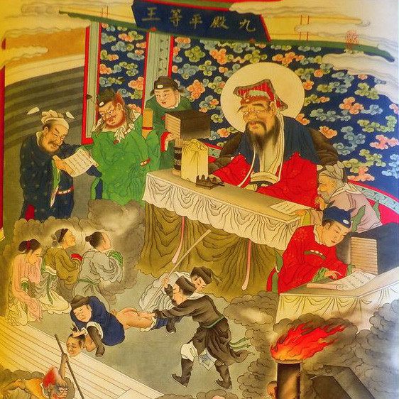  Bình Đẳng Vương: Cai quản Cửu điện. Dưới quyền của Bình Đẳng Vương là Thiết Võng A Tỳ và 16 tiểu ngục ở Thành Phong Đô. Đây là nơi dành cho kẻ giết người, đốt nhà, bị chém nơi pháp trường... Ảnh: Huaban.