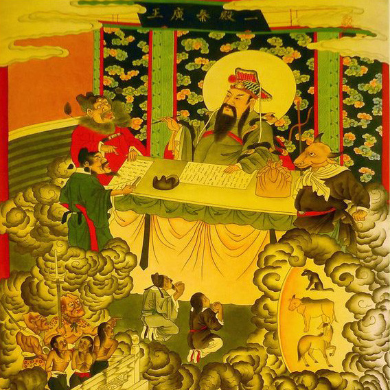  Tần Quảng Vương: Cai quản Nhất điện - điện đầu tiên của Thập Điện Diêm vương. Tần Quảng Vương là người chuyên điều khiển việc khỏe mạnh, ốm đau, sinh tử của trần gian, quản lý việc u minh, cát hung, phán xét người tốt kẻ xấu để đưa đến các điện tiếp theo. Ảnh: Huaban.