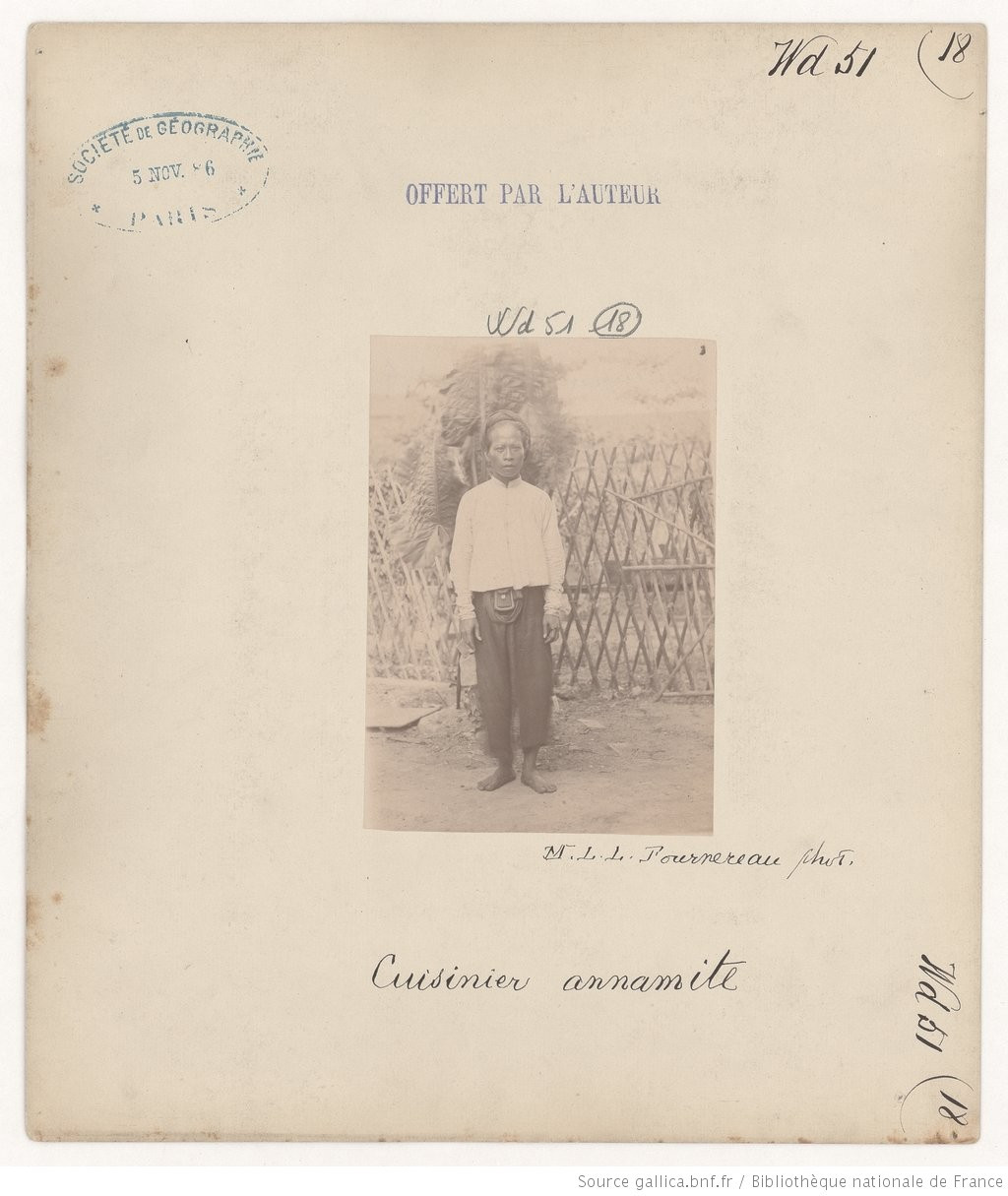 Chân dung một đầu bếp người Việt. Ảnh: Gallica.bnf.fr.