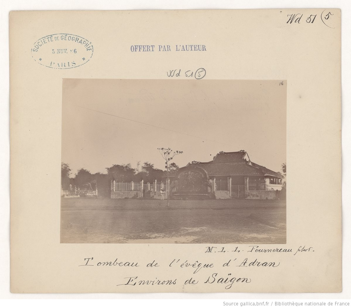 Lăng Cha Cả ở Sài Gòn, nơi chôn cất Giám mục Bá Đa Lộc. Ảnh: Gallica.bnf.fr.